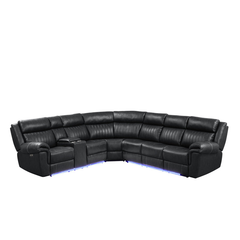 Briehn 3 - Piece Upholstered Sectional, Black