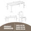 Ensemble de salle à manger vintage extensible pour 6 personnes - table, 4 chaises et banc-2062029549