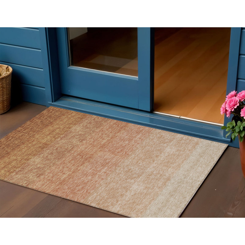 Tapis extérieur lavable ombré 3 pi x 5 pi cuivre et beige