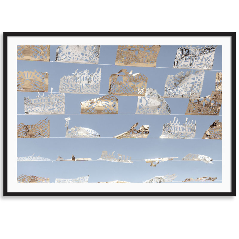 Sayulita Flags Print by Carly Tabak, 25" W x 18" H, Black Wood