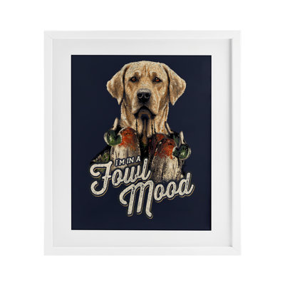 Fowl Mood Hunting Dog Framed Print Under Glass, design by Jedco Brands, Inc.