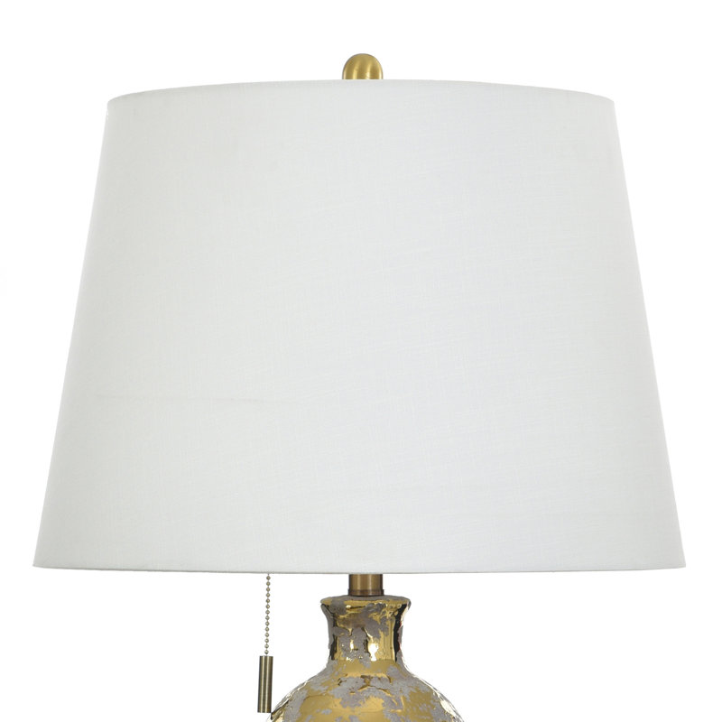 Ceramic Table Lamp - Merken Gold - White Shade
