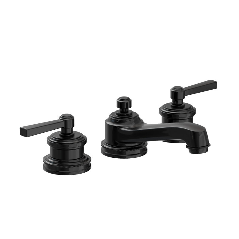 Miro Widespread Bathroom Faucet with Drain Assembly, Gloss Black