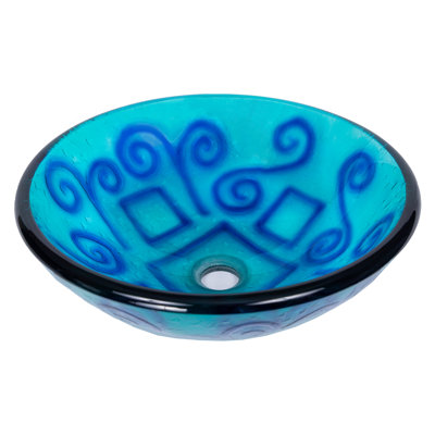 Lavabo de salle de bain vasque circulaire en verre Swirls