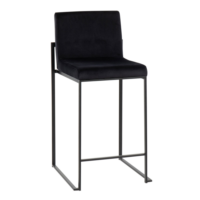 Tabouret de comptoir contemporain, Siège noir / cadre noir, 3