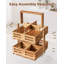 Wood Tea Bag Organizer, 360° Rotating 2-Tier Storage Holder with 8 Compartments, Holds 80+ Tea Bags for Kitchen Countertop, Tea Station, Home Decor