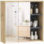 HOMCOM Bathroom Cabinet Wall Mounted Mirror Storage with Shelves Natural