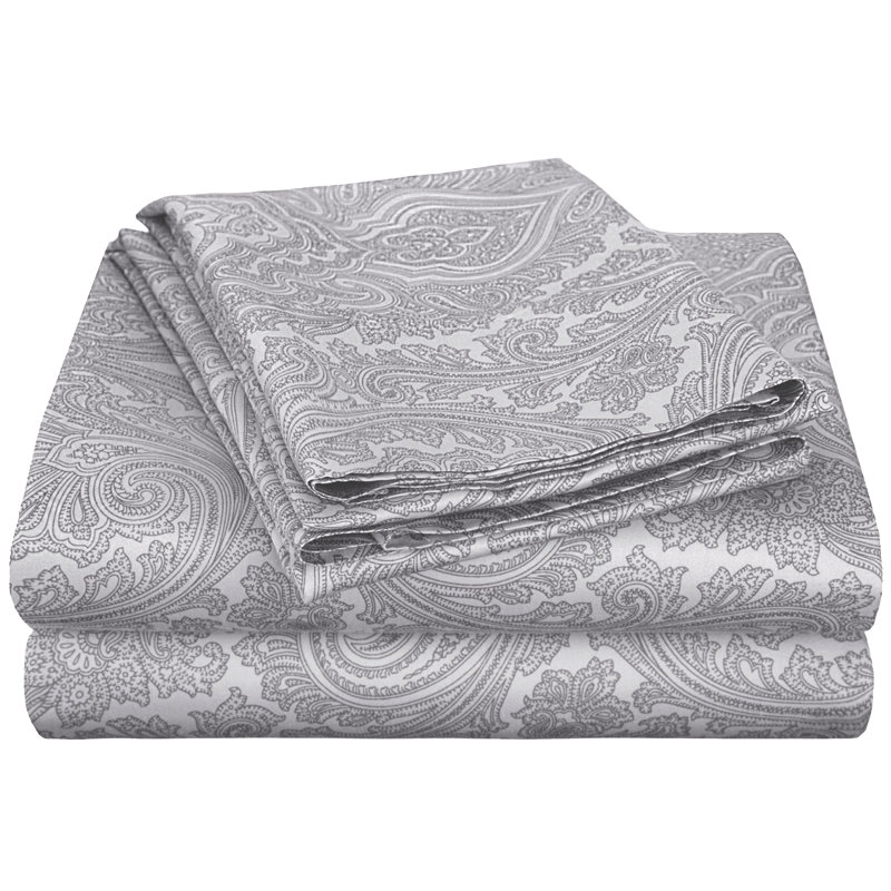 Danford Reversible 600 Thread Count Cotton Poly Blend Duvet Cover Set, Full / Queen Duvet Cover + 2 Pillow Shams, White
