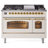 ILVE Nostalgie II Series 48 inch Dual Fuel Range with 8 Sealed Burners, Griddle (Glass Door)-98196439-98196441