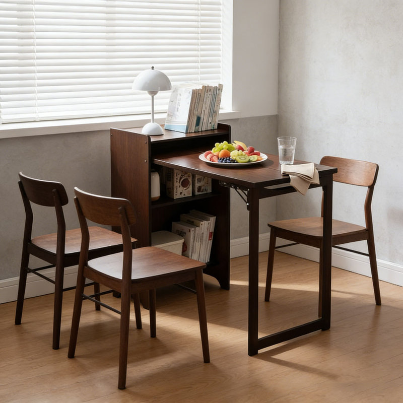 Table pliante en bambou, Noyer brun