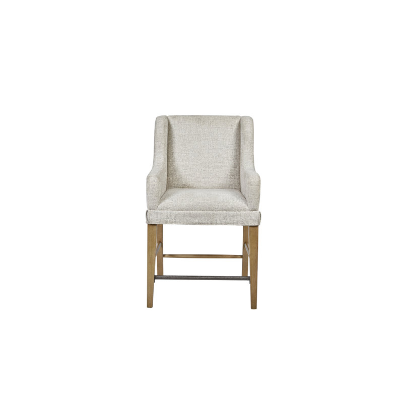 Tabouret de comptoir rembourré - Acajou, Havane clair