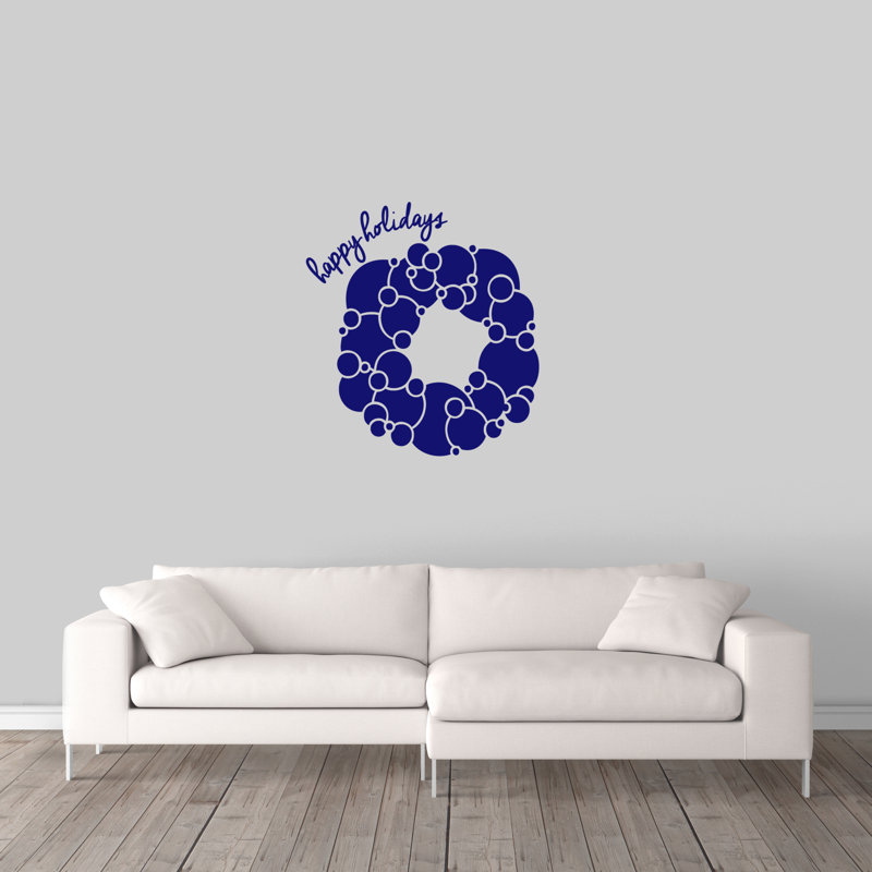 Adhésif décoratif joyeuses fêtes Maurin, Bleu marine