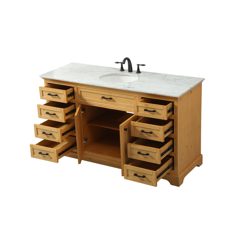 Ensemble de meuble-lavabo simple 60 po Hermes, Brun pâle