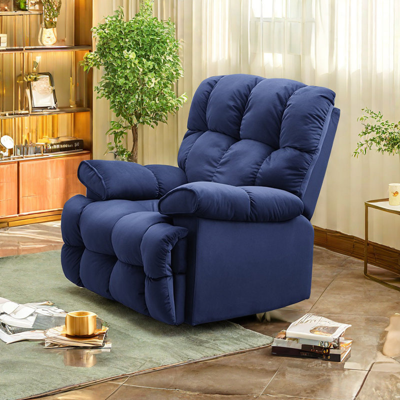 Fauteuil inclinable pivotant rembourré Kitchell, Bleu