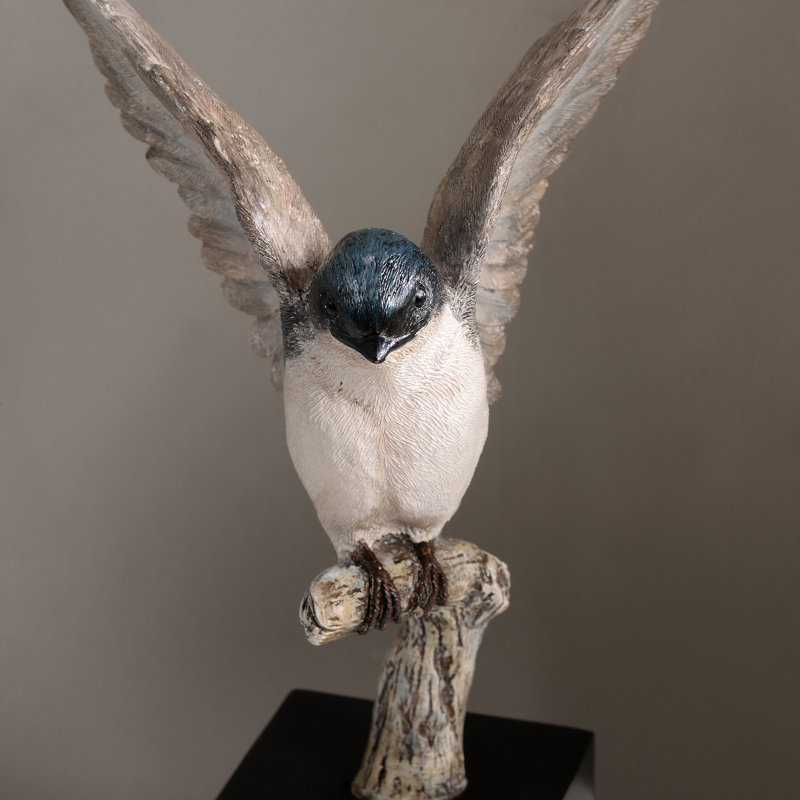 Small Swallow On Branch Lifelike Bird Resin Home Tabletop Decor