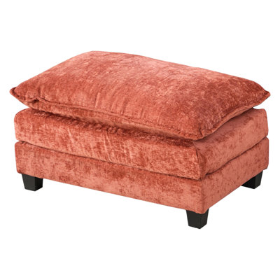 Geneveve Chenille Upholstered Ottoman with Compressed Foam Cushion