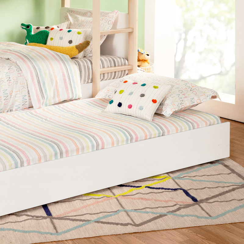  TipToe Convertible Bunk Bed, White/Light Brown