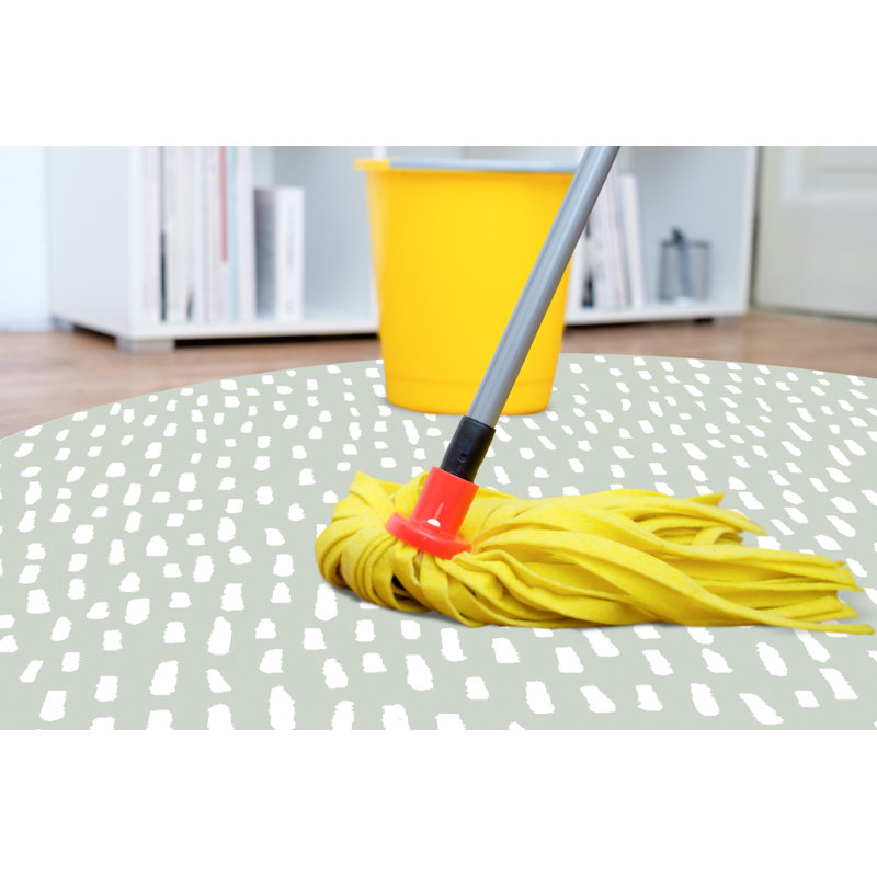 Ryelle Vinyl Machine Printed Area Rug, Rectangle 4'11.1" x 4'11.1"