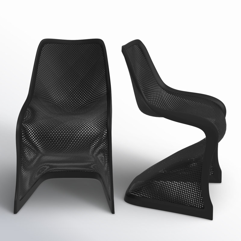 Chaise d'appoint de patio empilable Spector, Noir