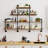  63 inch Industrial Pipe Shelving - 4 tier Rustic Solid Wood and Heavy Duty Metal Pipe Shelves for Wall,Kitchen Shelves Wall Mounted,Floating Bookshelf,Wall Shelves for Bathroom,Living Room,Coffee Bar-412703445-412703444