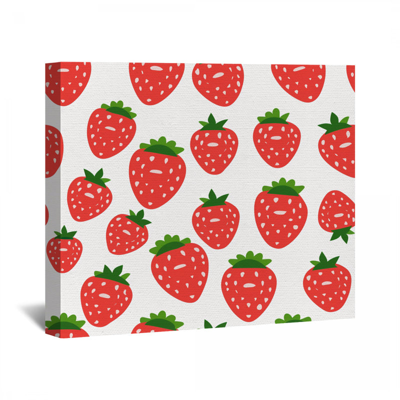Décoration murale toile fraise - fruit, H 20 po x l 24 po