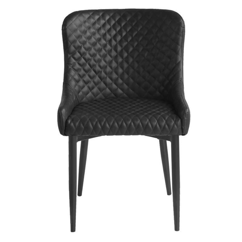 Lewis Leather Dining Chairs, Black