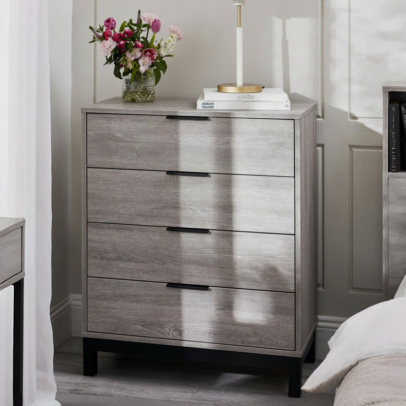 Yonkers 80cm W 4 - Drawer Chest of Drawers, Grey