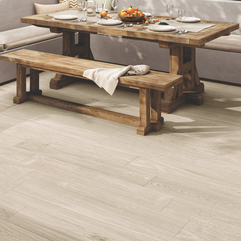 Rural Haven 8" X 48" Porcelain Wood Look Tile, Wheatstone