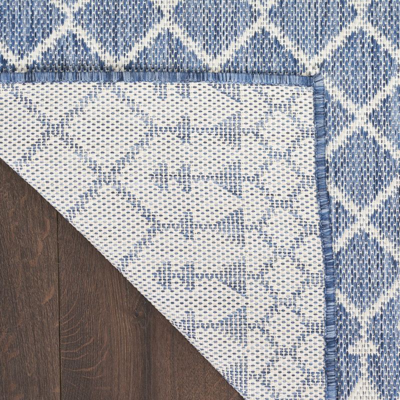 Robbs Rectangle Indoor/Outdoor Area Rug, Rectangle 8' x 10', Navy Blue