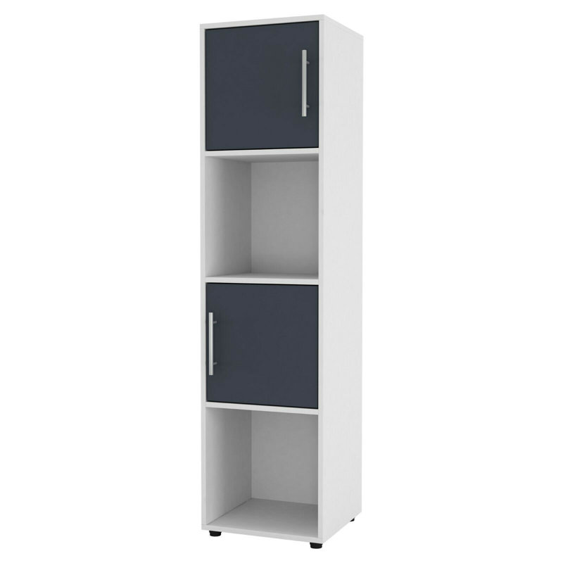 Blodwen 119 cm H x 30 cm W Cube Bookcase, White/Grey