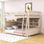 Lit superposé convertible en bois avec tablettes de rangement-2126133619-2126133620
