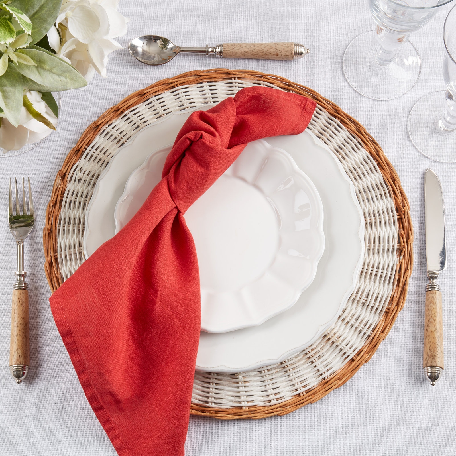 Caliban Reversible Linen Napkin, Rouge