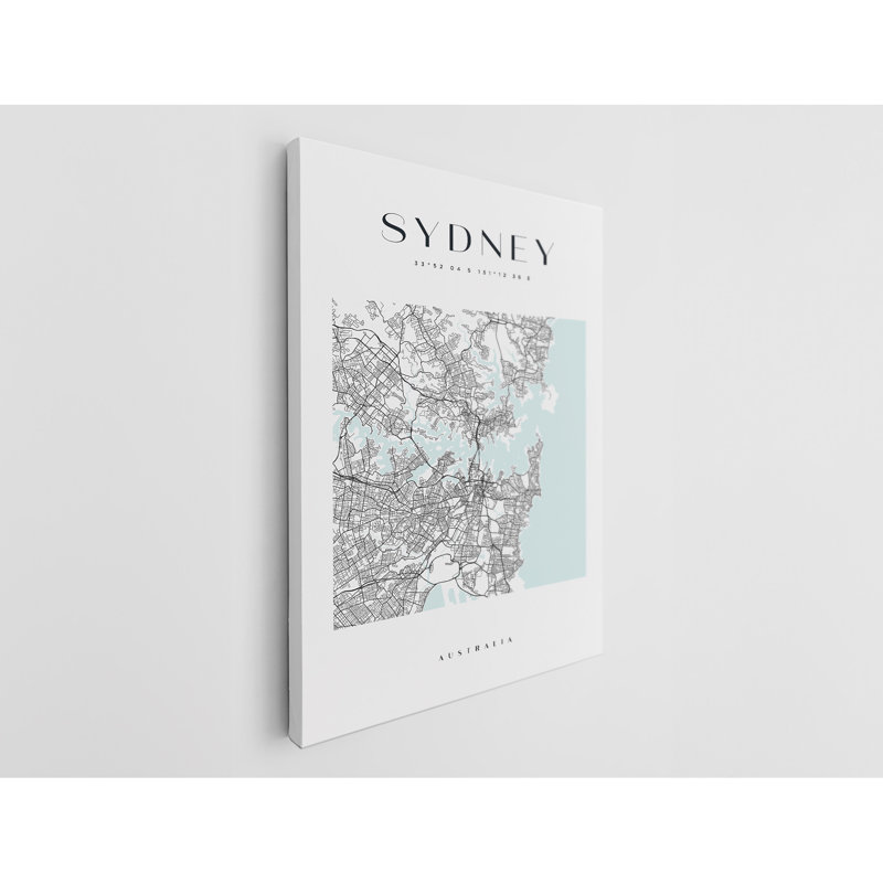 Sydney Map Print Australia Canvas Print