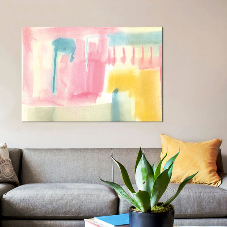 «Pastel Luxe III», reproduction sur toile, H 8 po x l 12 po x P 0,75 po, Pas de tapis, Toile tendue
