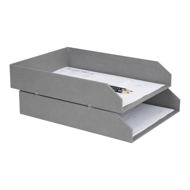 Bacs à lettres empilables Bigso Hakan - paquet de 2, Beige
