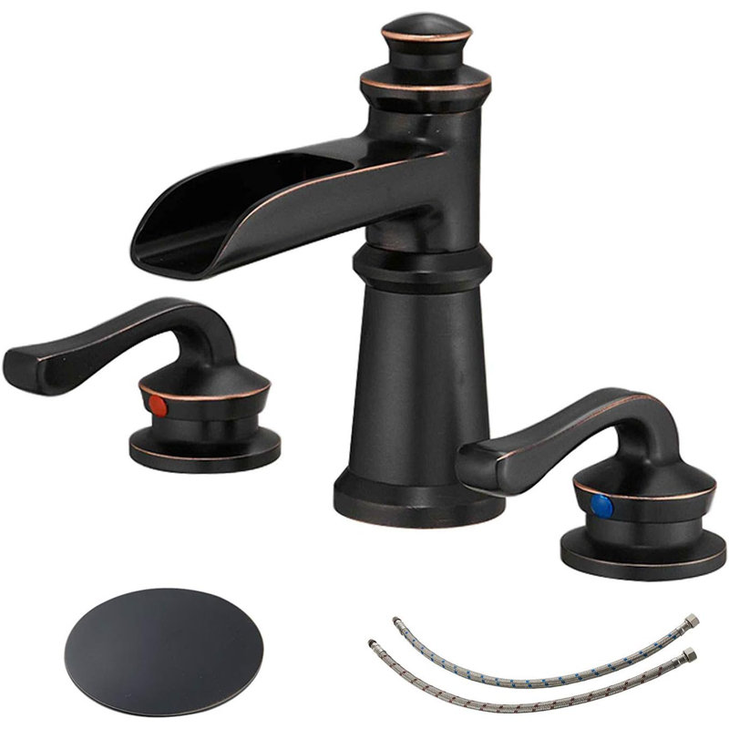 2-handle Bathroom Faucet with Drain Assembly