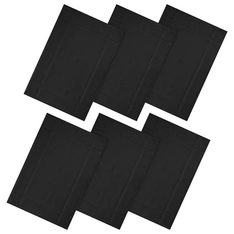 Tapis de bain 100% coton 1350 g / m² pour plancher de salle de bain, Noir, L 24 po x L 17 po