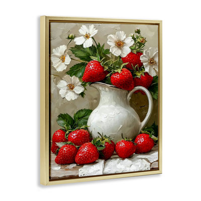 Cadre flottant Painterly Strawberries