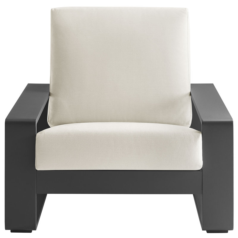 Fauteuil d'extérieur en aluminium Lirienne, Crème, crème