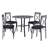 Kasandra 4 - Person Four Leg Dining Set, 5 Piece Dining Table Set for 4, Round Kitchen Table and 4 Metal Dining Chairs with Faux Leather Seats, Small Space Table Set for Kitchen, Dining Room, Breakfast Nook, Apartment-1239126595