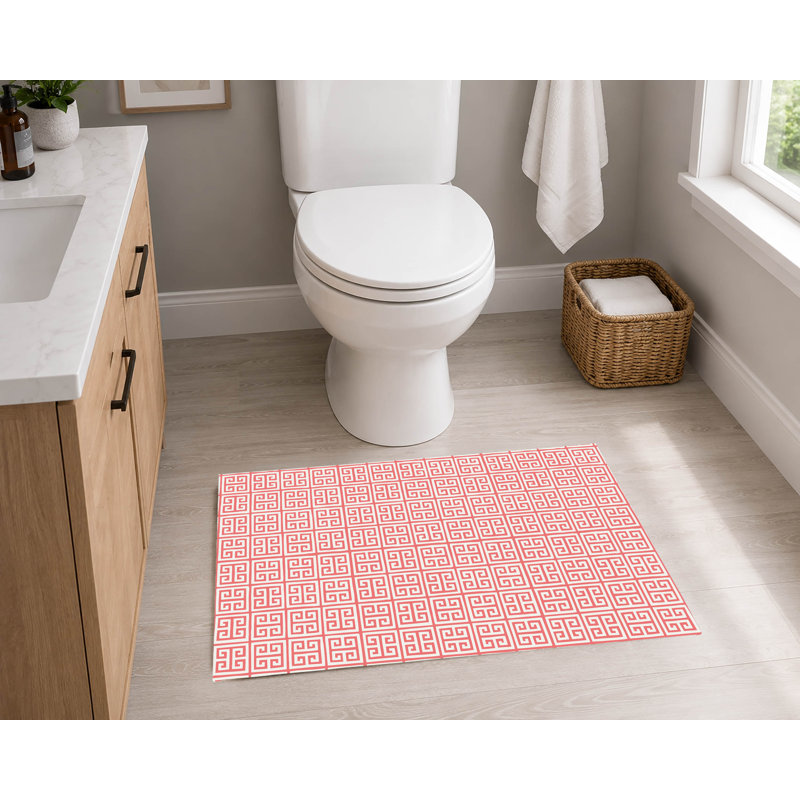 Tapis de toilette rectangulaire absorbant et antidérapant Cuddle Key, 34" W x 21" L, Dusty Rose