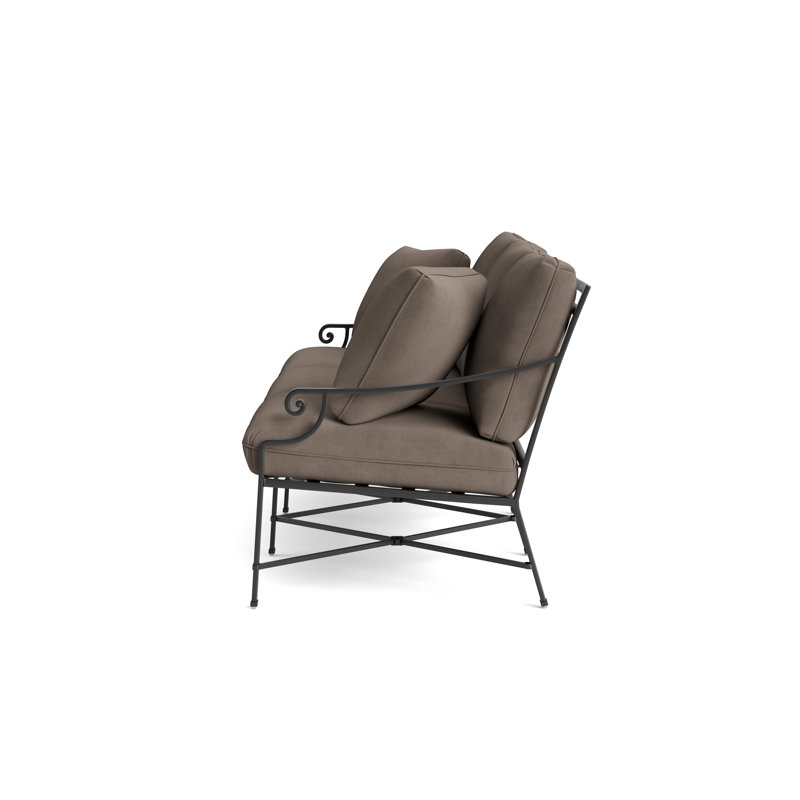 Venetian Outdoor 3 - Seat Patio Sofa, Textured Pewter, Fusion Charcoal