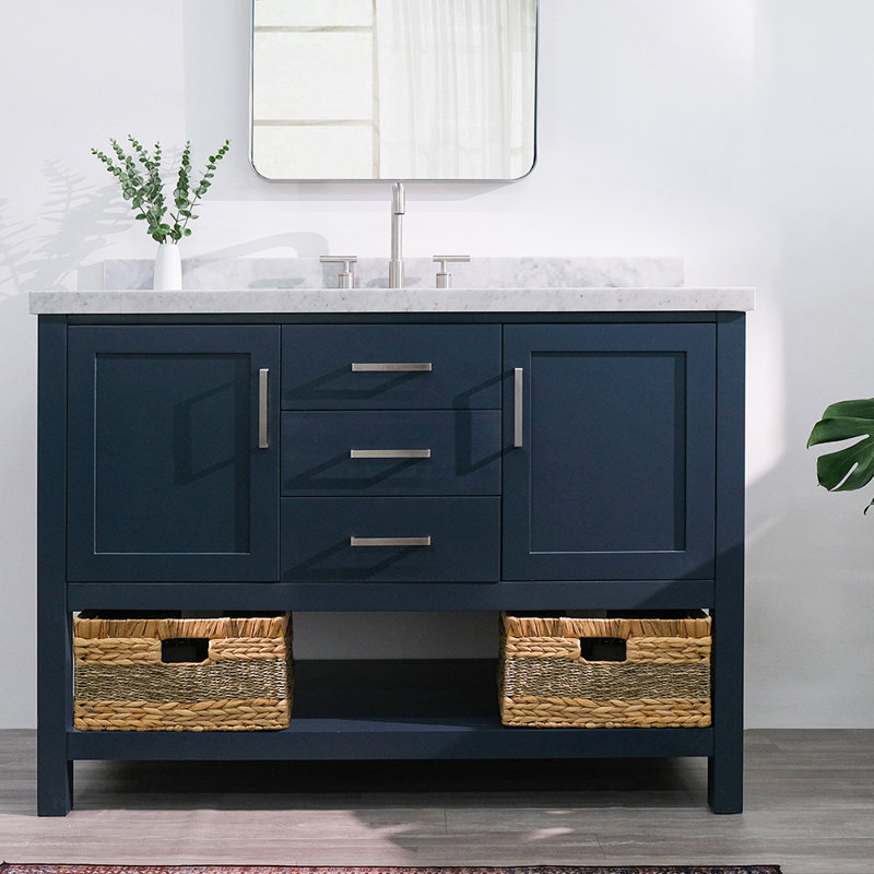 Bayhill 48'' W Single Bathroom Vanity Base, Blue