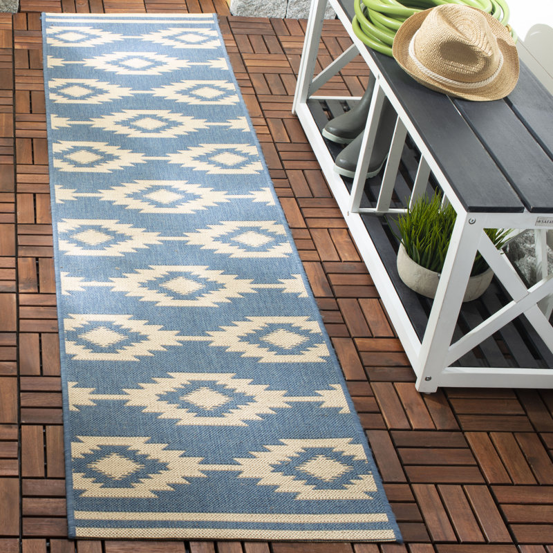 Tapis intérieur / extérieur Devito Southwestern, Tapis de couloir 2 pi 2 po x 12 pi