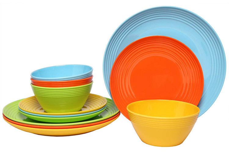 Solids Melamine 12 Piece Dinnerware Set