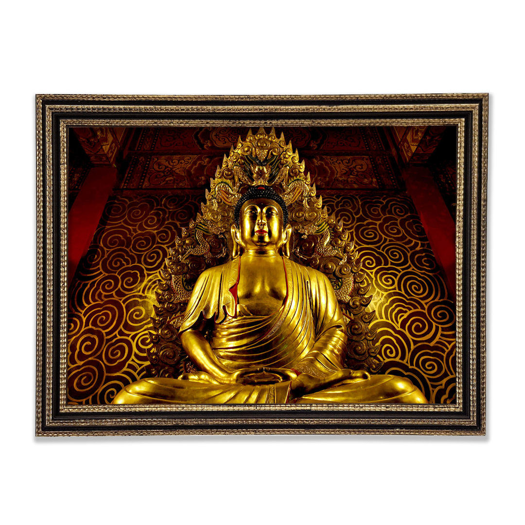 Thai Goldener Buddha Gerahmter Druck