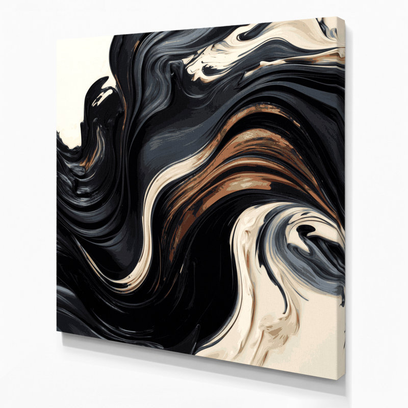 «Lyrical Abstraction 50», art mural sur toile grise, H 32 po x l 32 po