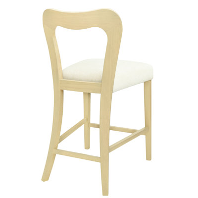 Counter Stool Of 2 In Beige And Ash Without Arm, Rubberwood, Elegant Design, Slightly Curved Back For Ergonomic Enjoyment Rubberwood Frame, Long Seating