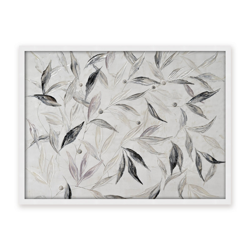 Nature Inspired "Soft Descent" Canvas Wall Art By , 30" H x 40" W x 1.125" D, Framed Matted Print, White