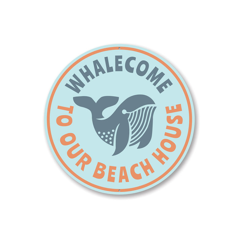 Panneau en aluminium Whale Pun Beach House, H 12 po x l 12 po x P 0,04 po
